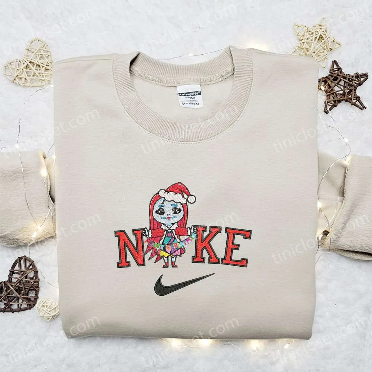 Nike Christmas x Chibi Sally Xmas Hat Embroidered Sweatshirt, Movie Christmas Embroidered Shirt, Best Christmas Gift Ideas