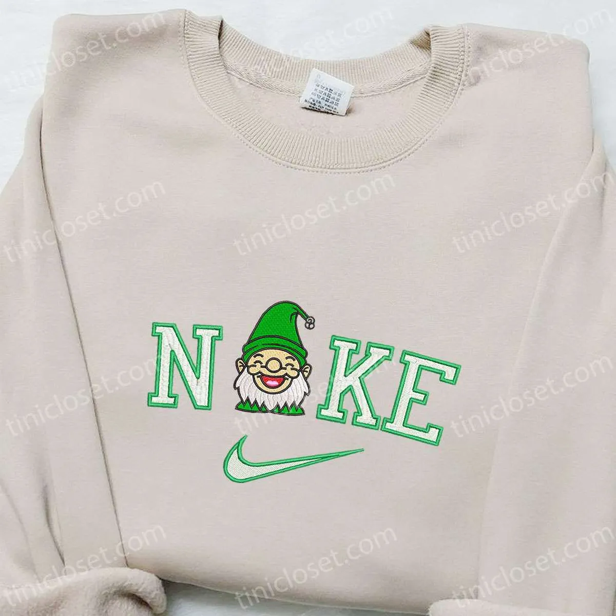 Nike Christmas x Gnome Laughing Embroidered Sweatshirt, Movie Christmas Embroidered Shirt, Best Christmas Gift Ideas