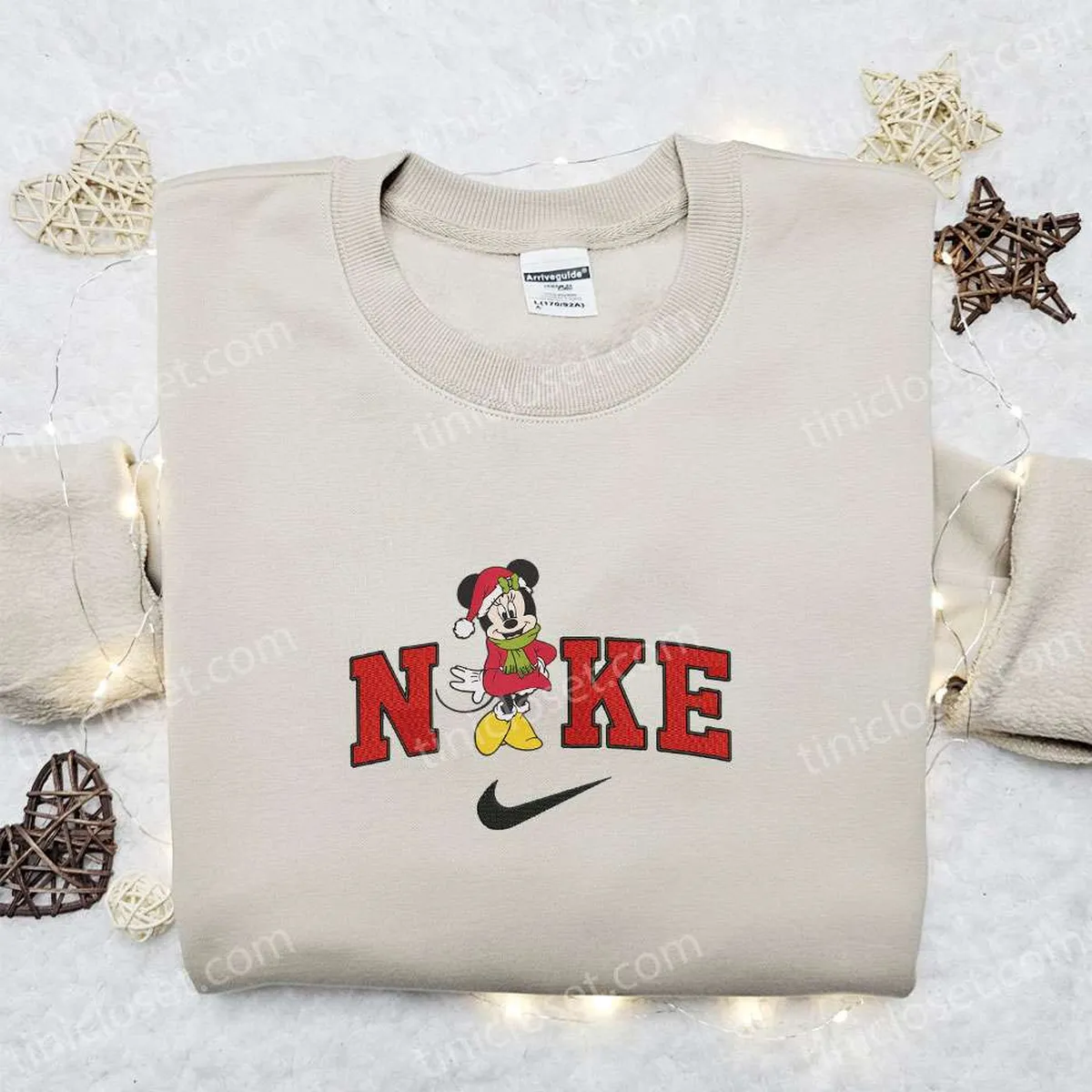 Nike Christmas x Minnie Mouse Cartoon Embroidered Sweatshirt, Disney Characters Movie Merry Christmas Embroidered Shirt, Best Christmas Day Gift Ideas