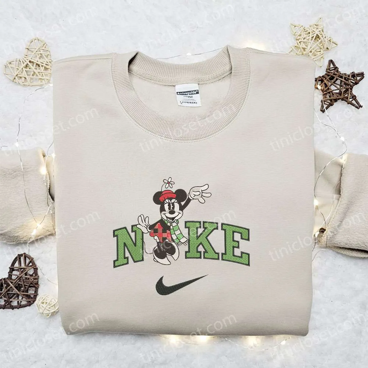 Nike Christmas x Minnie Mouse Hey Embroidered Sweatshirt, Movie Christmas Embroidered Shirt, Best Christmas Gift Ideas