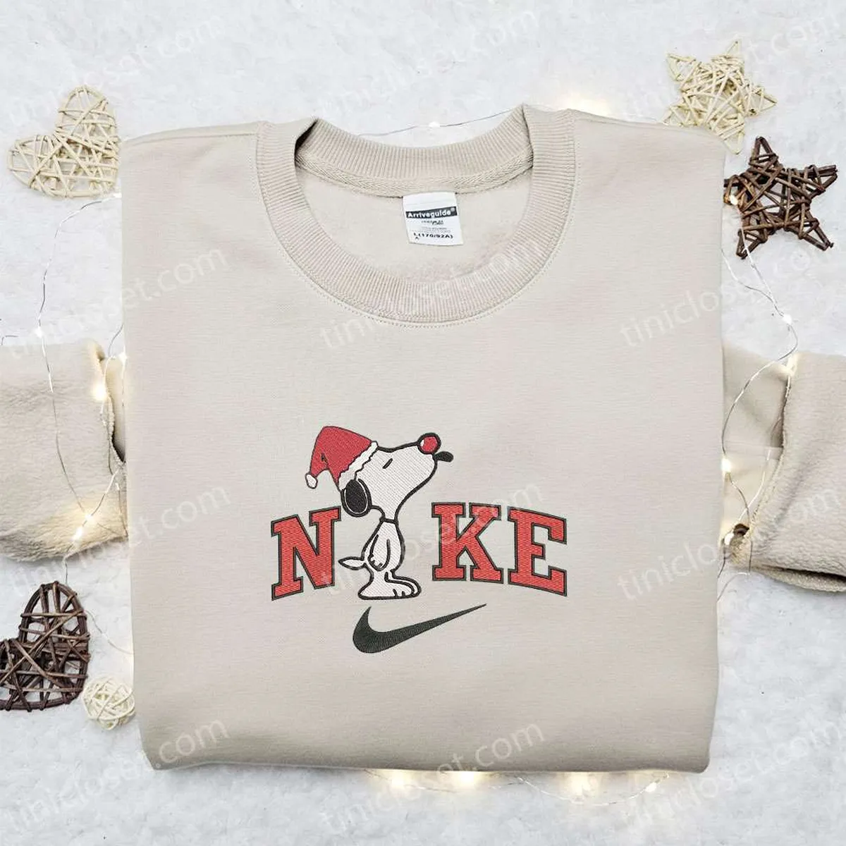 Nike Christmas x Snoopy Cartoon Embroidered Sweatshirt, Disney Characters Movie Merry Christmas Embroidered Shirt, Best Christmas Day Gift Ideas