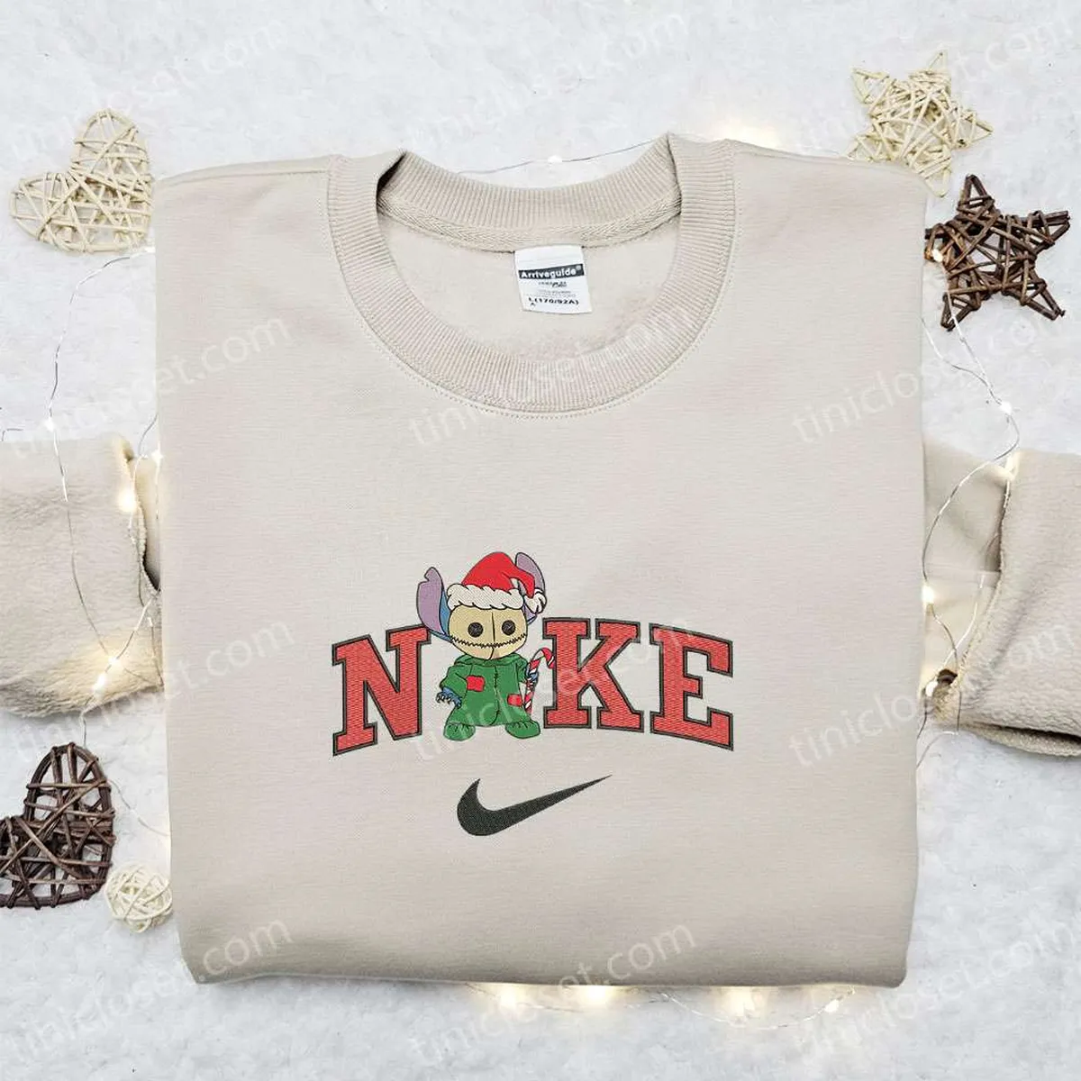 Nike Christmas x Stitch Sam Embroidered Sweatshirt, Movie Christmas Embroidered Shirt, Best Christmas Gift Ideas