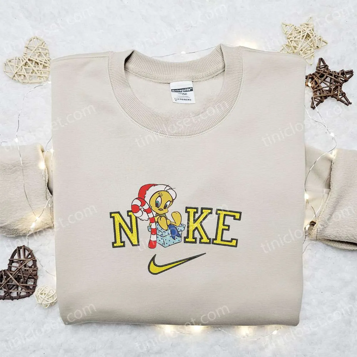 Nike Christmas x Tweety Box Embroidered Sweatshirt, Movie Christmas Embroidered Shirt, Best Christmas Gift Ideas