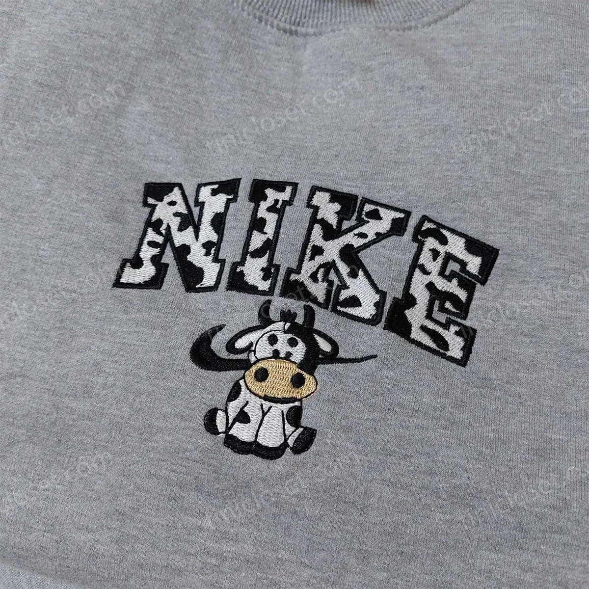 Nike Cow Embroidered Shirt, Nike Inspired Embroidered Shirt, Animal Embroidered Shirt