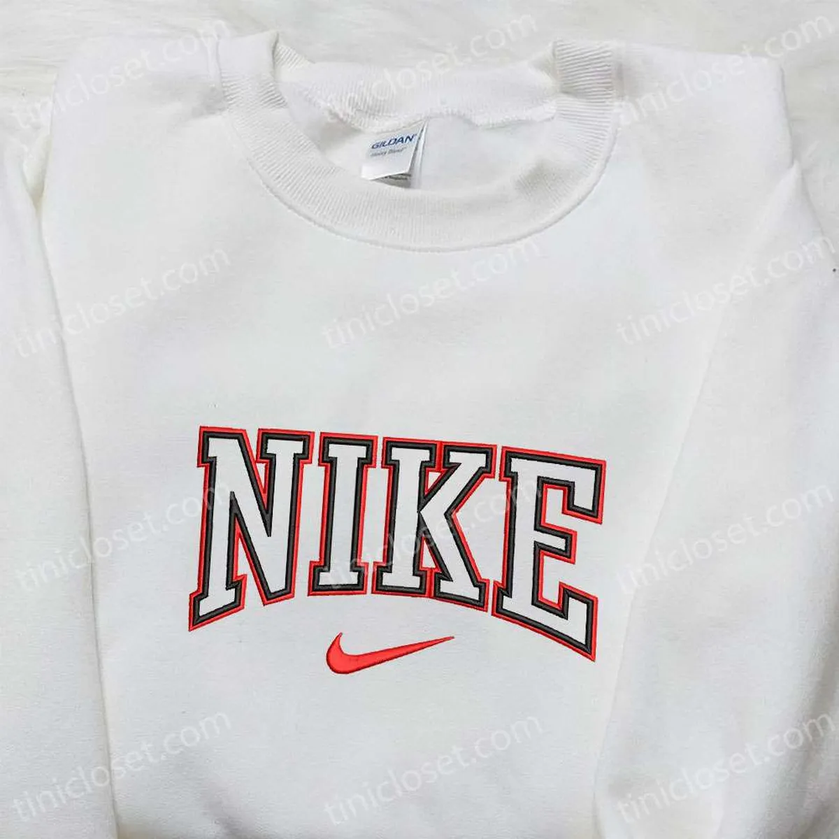 Nike Custom Embroidered Hoodie, Custom Embroidered Shirt, Nike Inspired Embroidered T-shirt