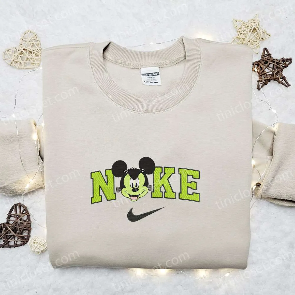 Nike Halloween x Mickey Frankenstein Head Embroidered Sweatshirt, Disney Halloween Embroidered Shirt, Best Halloween Gift Ideas