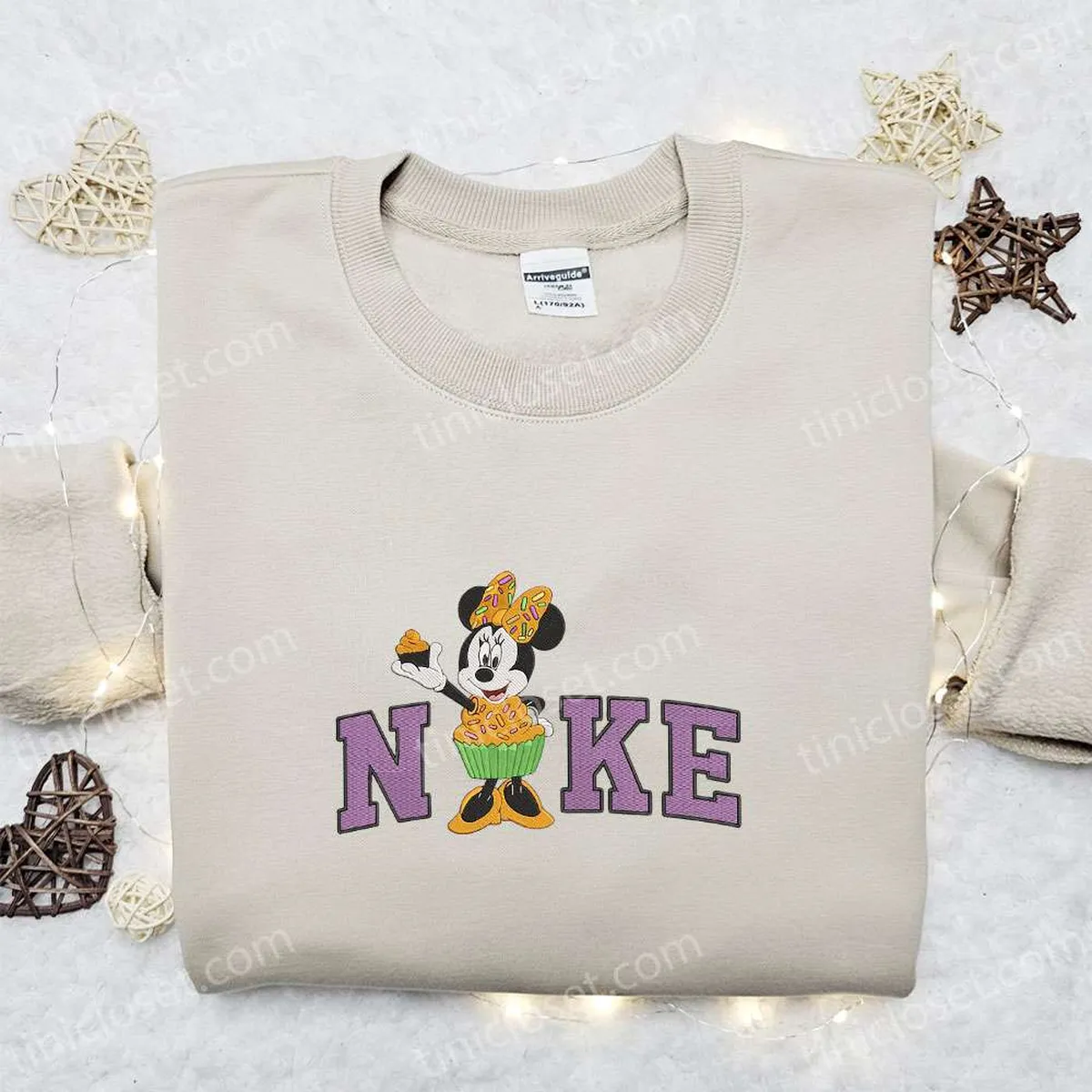 Nike Halloween x Minnie Mouse Cake Embroidered Sweatshirt, Disney Characters Embroidered Shirt, Best Halloween Gift Ideas