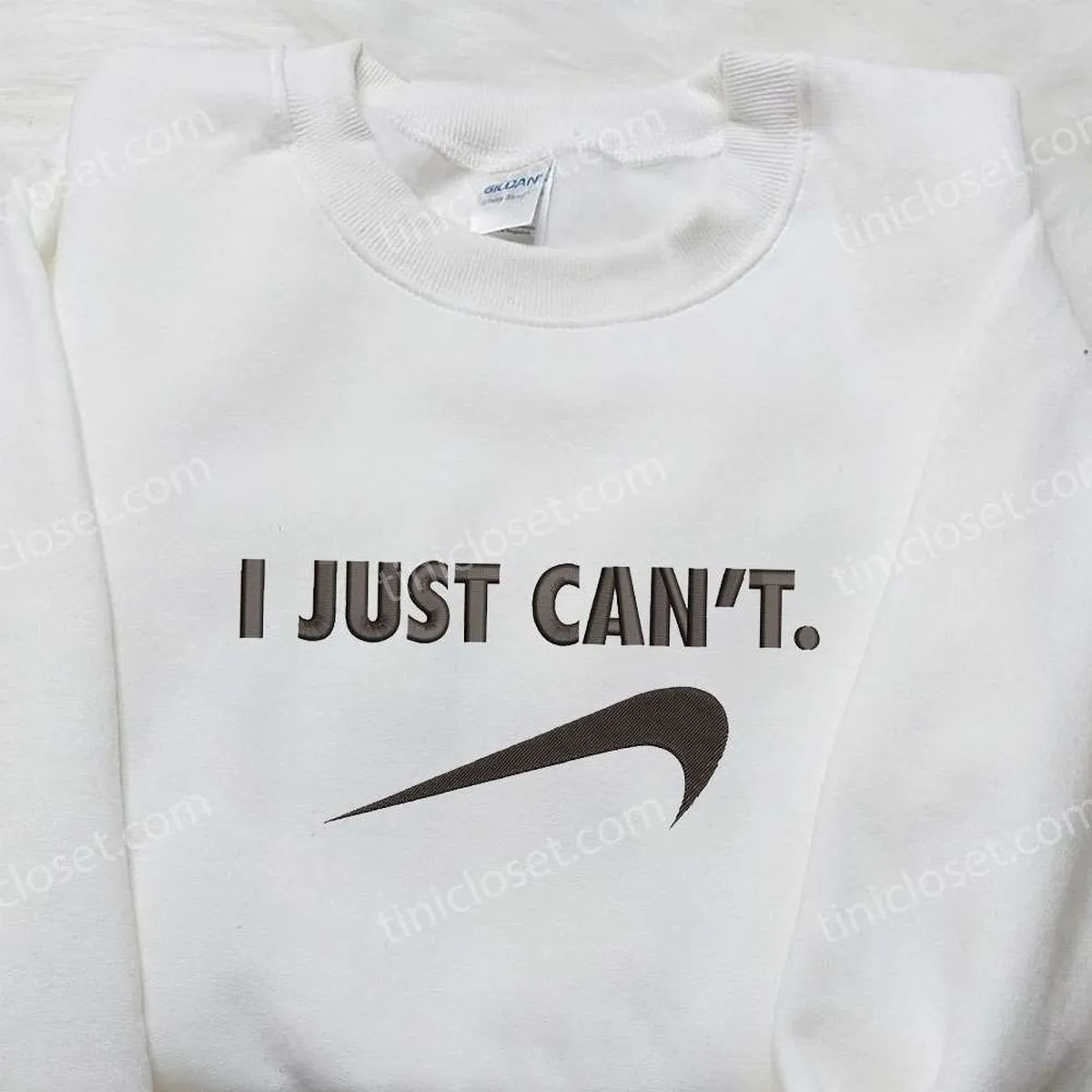 Nike I Just Can? Embroidered Shirt, Nike Inspired Embroidered Shirt, Best Gifts for Family