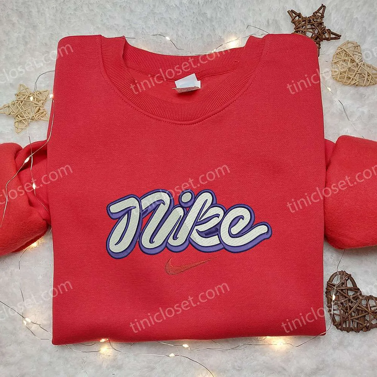 Nike Inspired Embroidered Sweatshirt, Cool Embroidered Shirt, Best Gift for Family