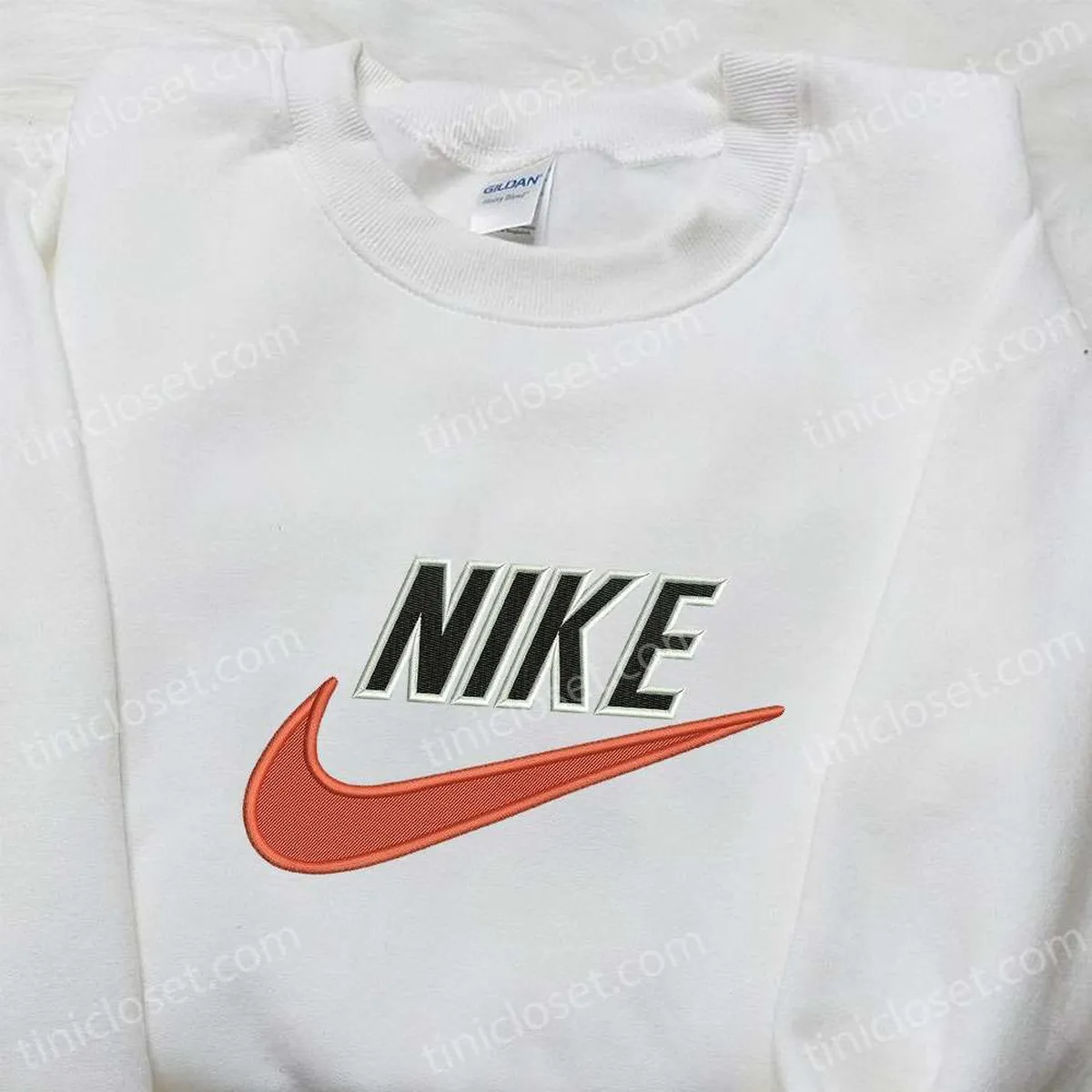 Nike Swoosh Embroidered Shirt, Custom Embroidered Shirt, Nike Inspired Embroidered T-shirt