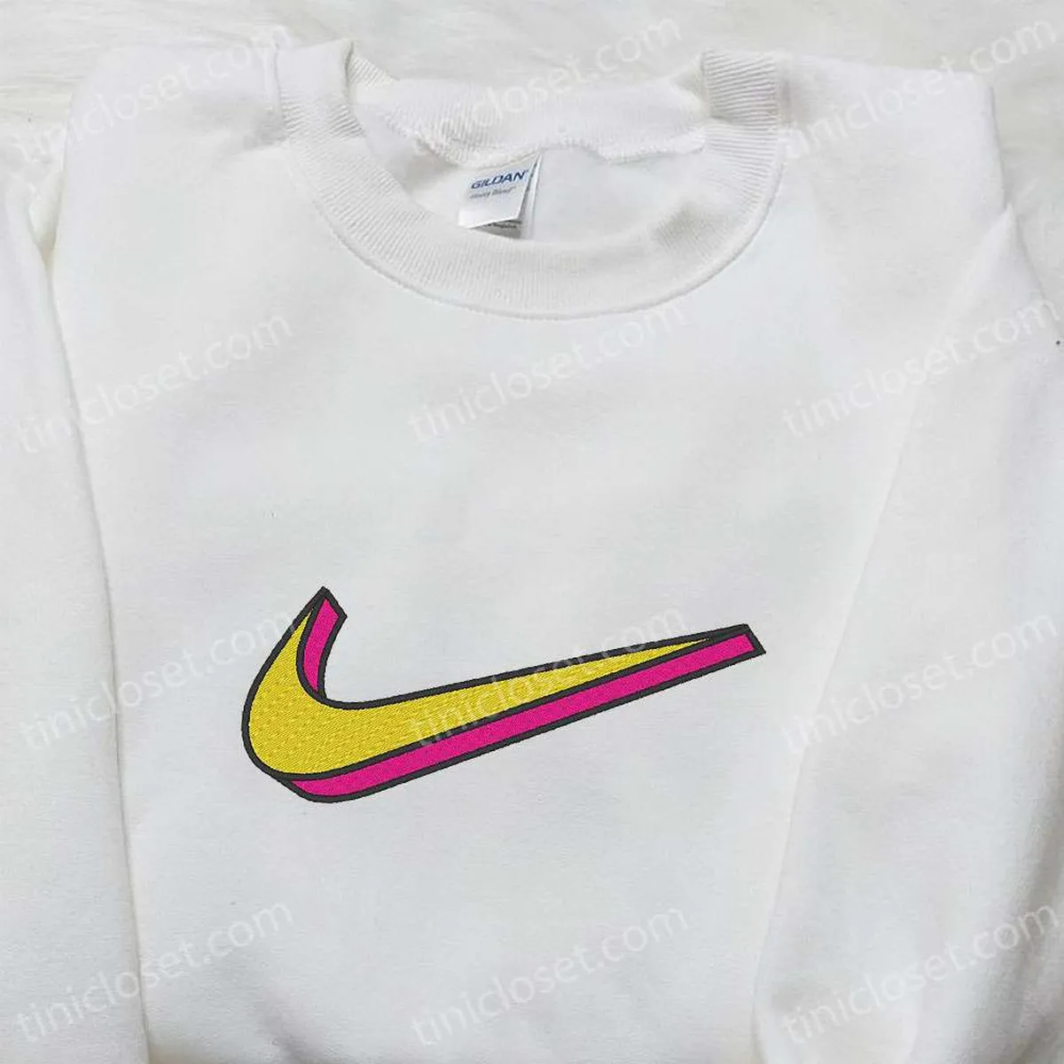 Nike Swoosh Embroidered Shirt, Nike Inspired Embroidered Shirt, Best Gifts for Family