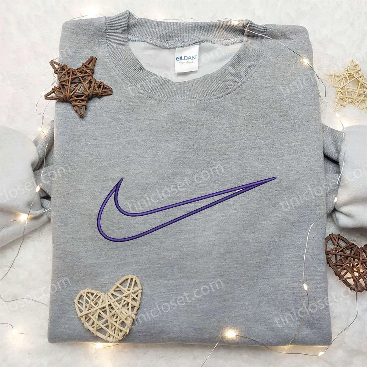 Nike Swoosh Embroidered Sweatshirt, Nike Inspired Embroidered Shirt, Best Birthday Gift Ideas