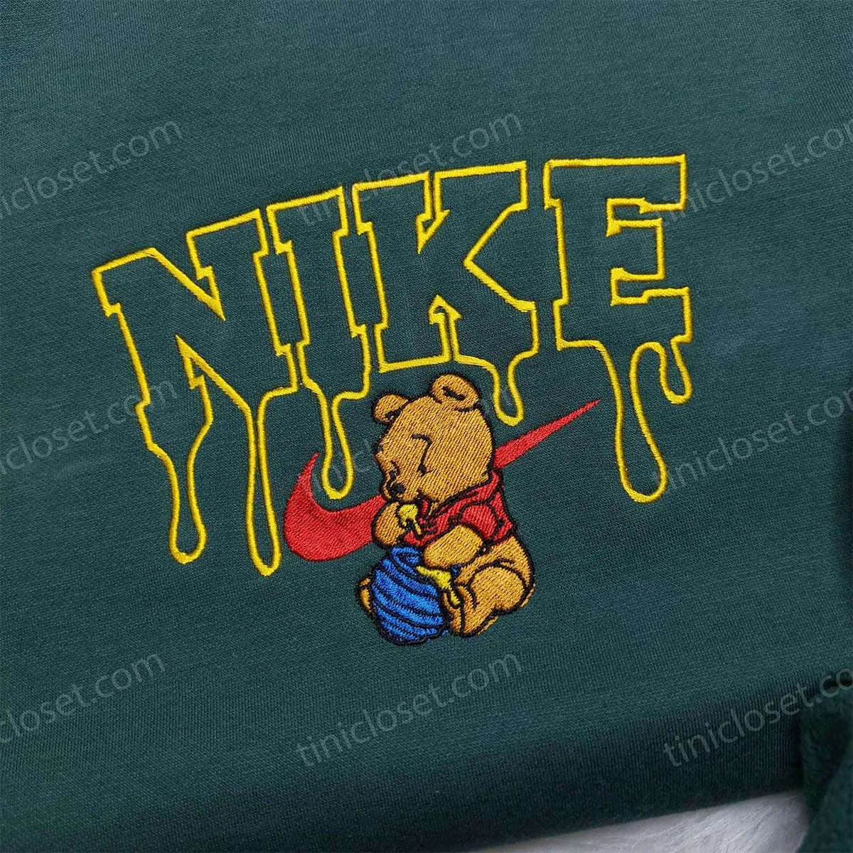 Nike Winnie Pooh Embroidered Hoodie, Custom Nike Embroidered  Sweatshirt, Disney Embroidered Shirt