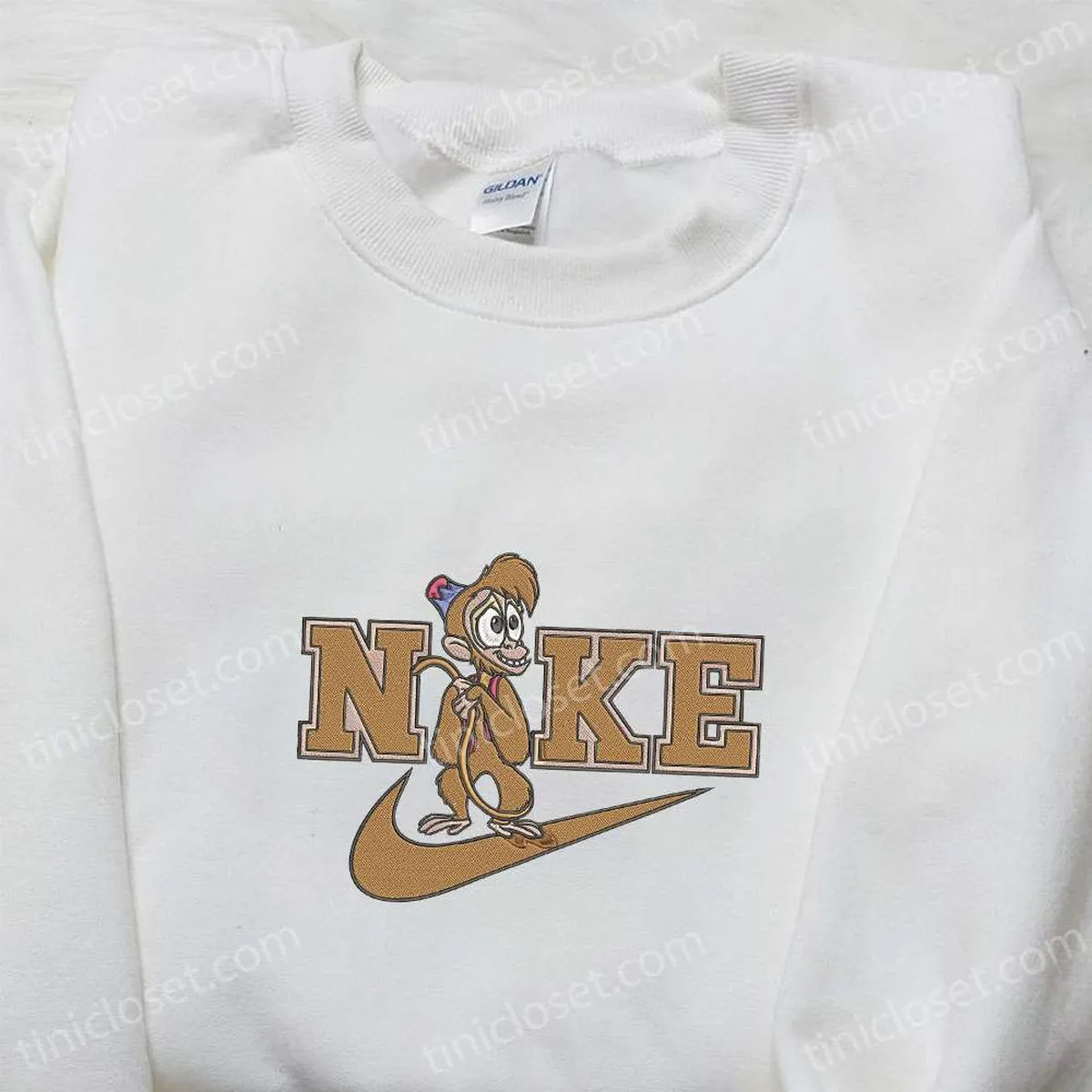 Nike x Abu Monkey Embroidered Sweatshirt, Aladdin Disney Embroidered Shirt, The Best Gift