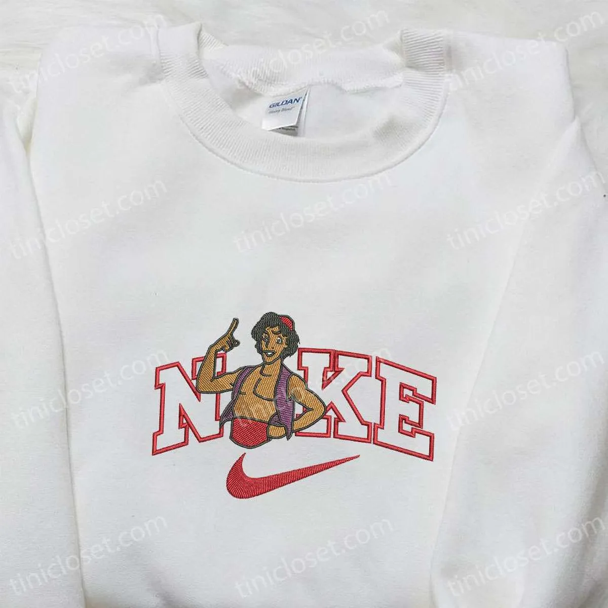 Nike x Aladdin Embroidered Sweatshirt, Disney Embroidered T-shirt, Best Gifts for Family