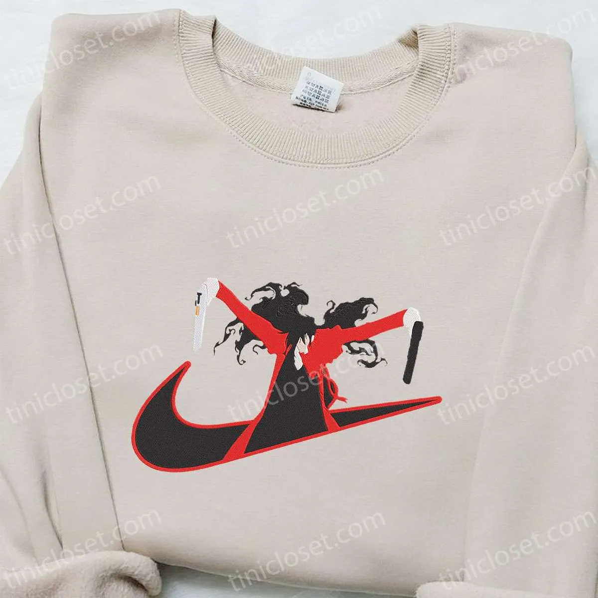 Nike x Alucard Anime Embroidered Sweatshirt, Hellsing Embroidered Hoodie, Best Birthday Gift for Family