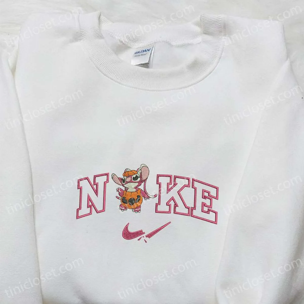 Nike x Angel Stitch Spooky Pumpkin Embroidered Sweatshirt, Custom Nike Embroidered Hoodie, Best Gifts for Family