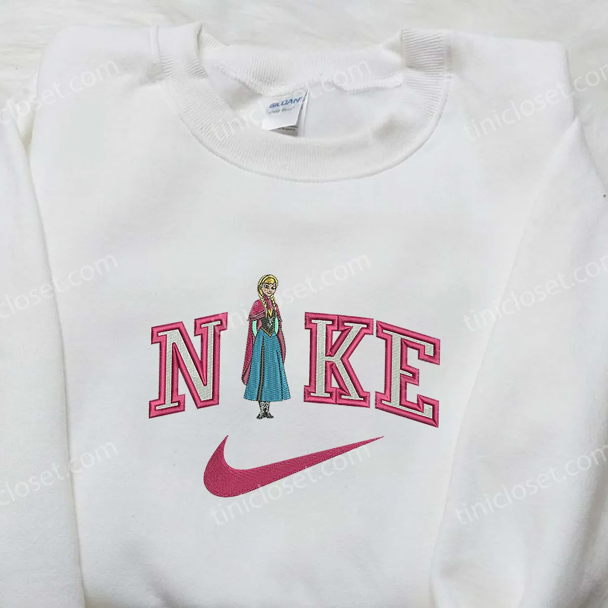 Nike x Anna Arendelle Embroidered Shirt, Disneyland Family Shirts, Nike Inspired Embroidered Hoodie