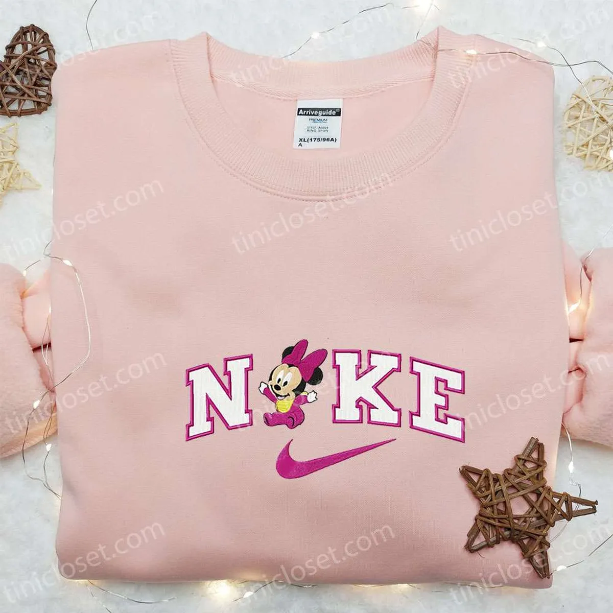 Nike x Baby Minnie Mouse Embroidered Sweatshirt, Walt Disney Embroidered Shirt, Best Gift Ideas