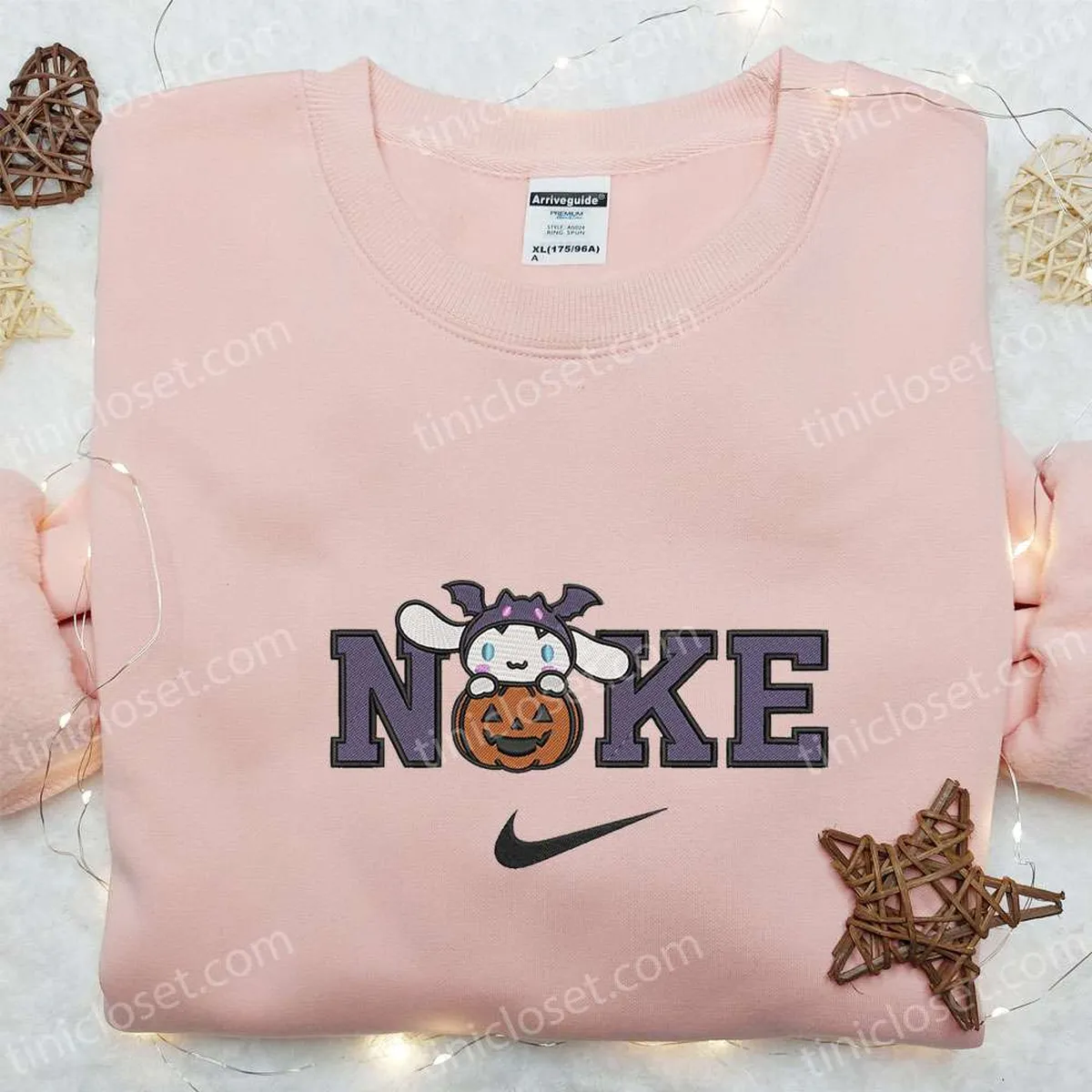 Nike x Bat Cinnamoroll Pumpkin Embroidered Sweatshirt, Hello Kitty Embroidered Shirt, The Best Halloween Gift