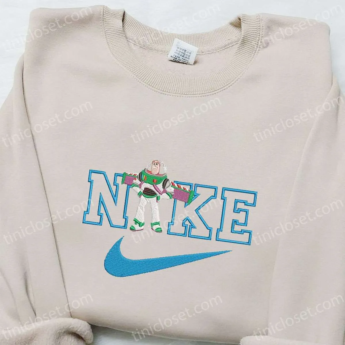 Nike x Buzz Lightyear Cartoon Embroidered Sweatshirt, Disney Characters Embroidered Shirt, Best Gift Ideas for Family