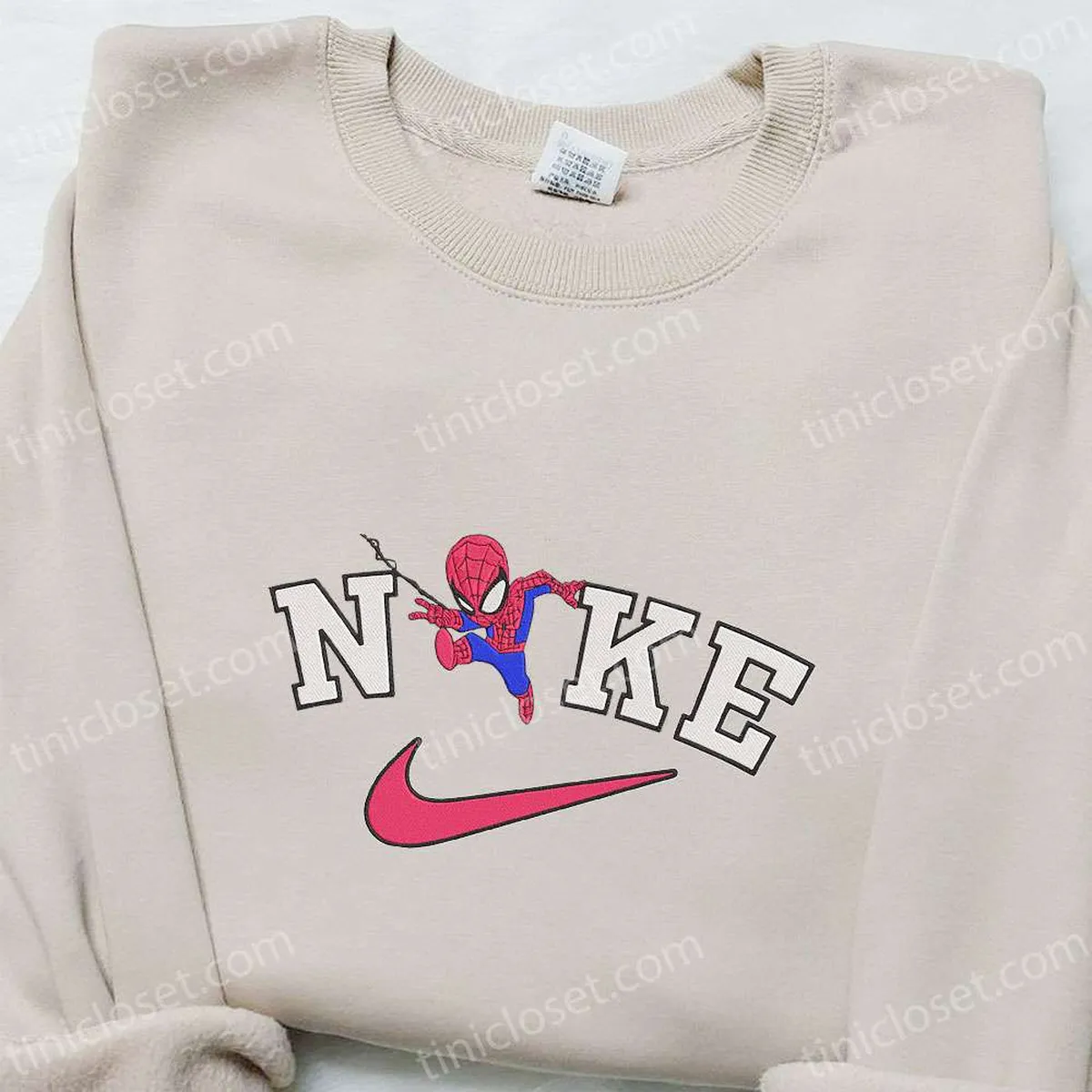 Nike x Chibi Spider-Man Embroidered Shirt, Nike Inspired Embroidered T-shirt, Best Gift Ideas for Family