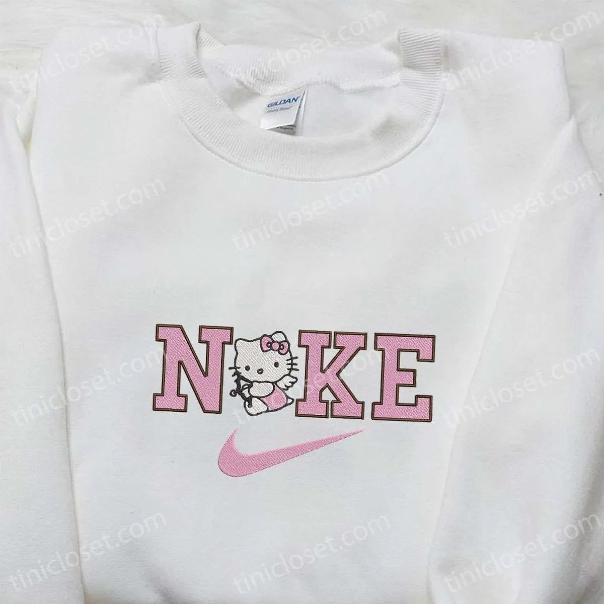 Nike x Cupid Kitty Embroidered Shirt, Nike Inspired Embroidered Hoodie, Best Gifts for Family