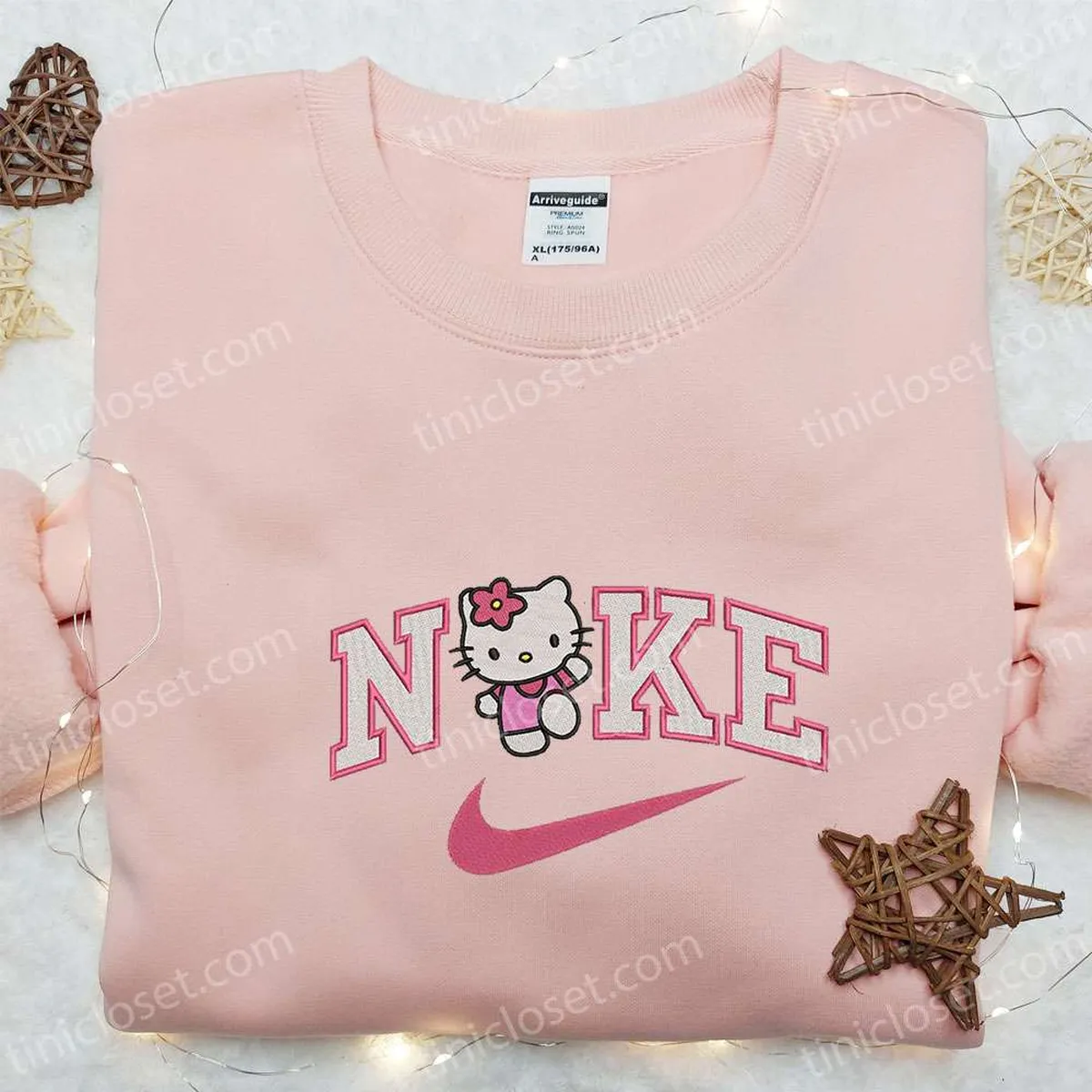 Nike x Cute Hello Kitty Embroidered Sweatshirt, Cartoon Embroidered Shirt, Best Gift Ideas