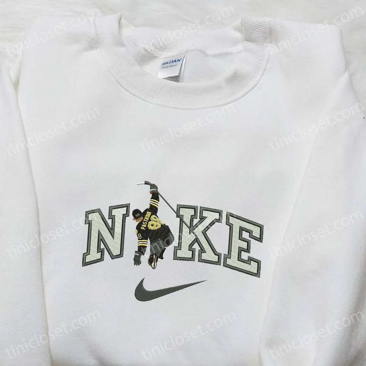 Nike x David Pastrnak NHL Sport Embroidered Hoodie, Boston Bruins Embroidered Shirt, Nike Inspired Embroidered T-shirt