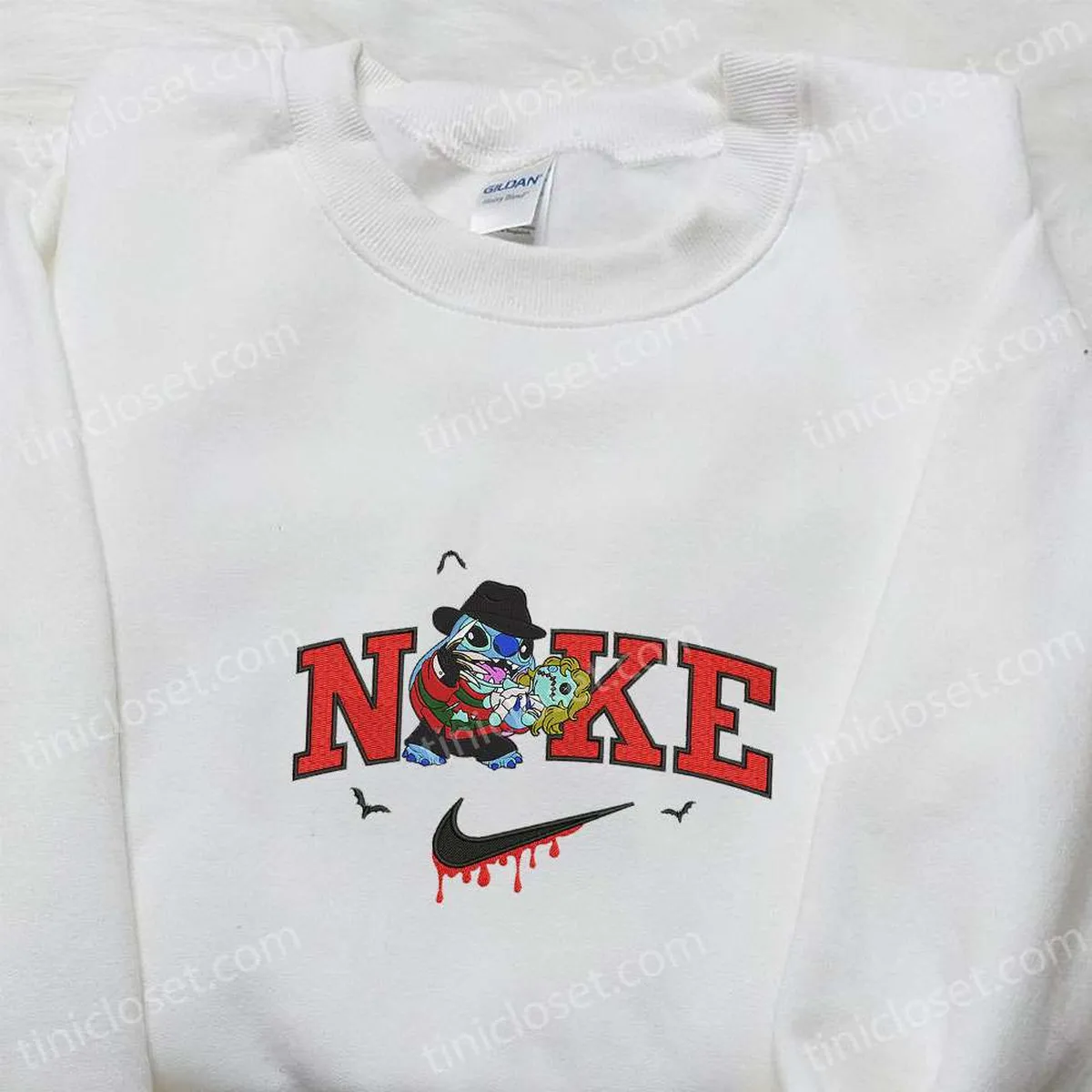 Nike x Freddy Stitch Doll Embroidered Shirt, A Nightmare on Elm Street Characters Embroidered Shirt, Best Gifts for Family