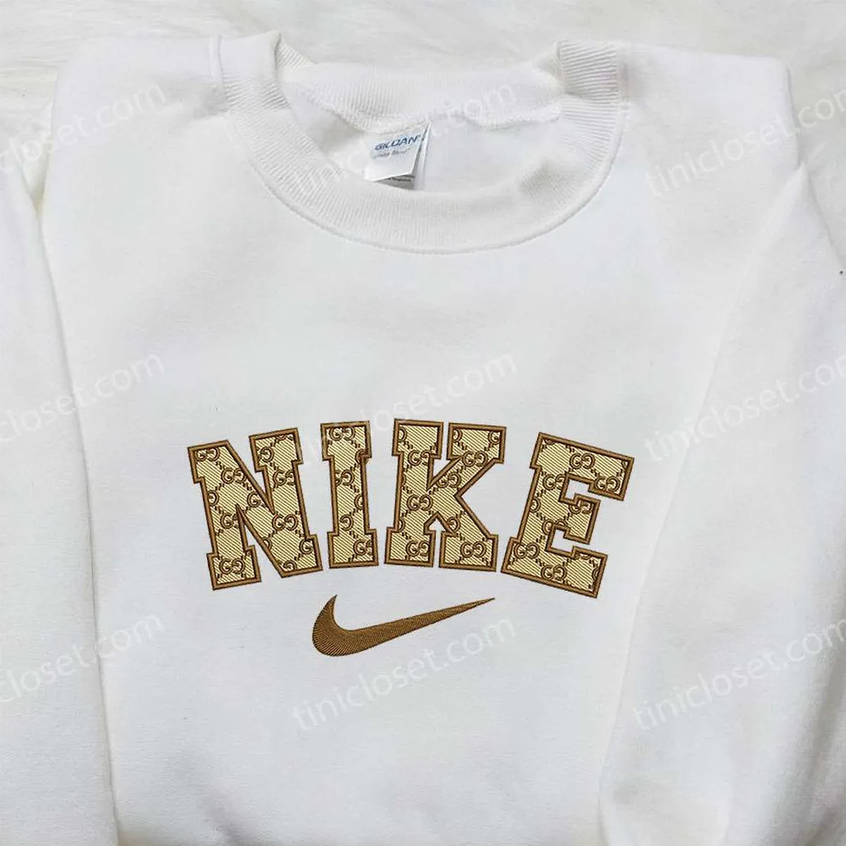 Nike x Gucci Embroidered Shirt, Nike Inspired Embroidered Shirt, Best Gifts for Family