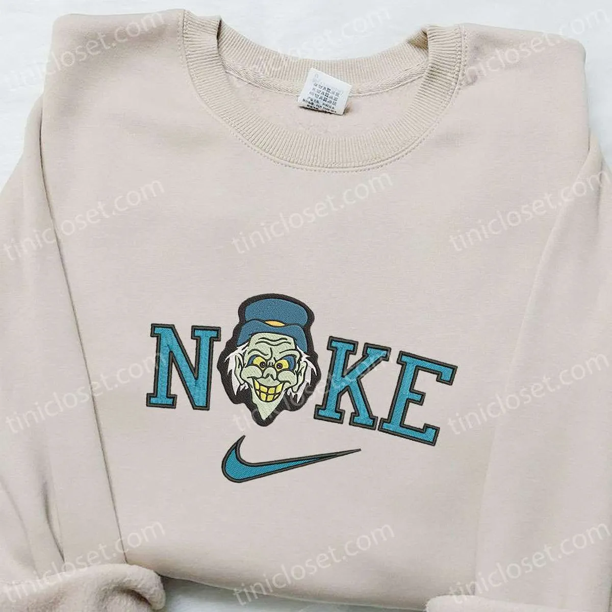 Nike x Haunted Mansion Face Cartoon Embroidered Sweatshirt, Walt Disney Characters Embroidered Shirt, Best Halloween Gift Ideas