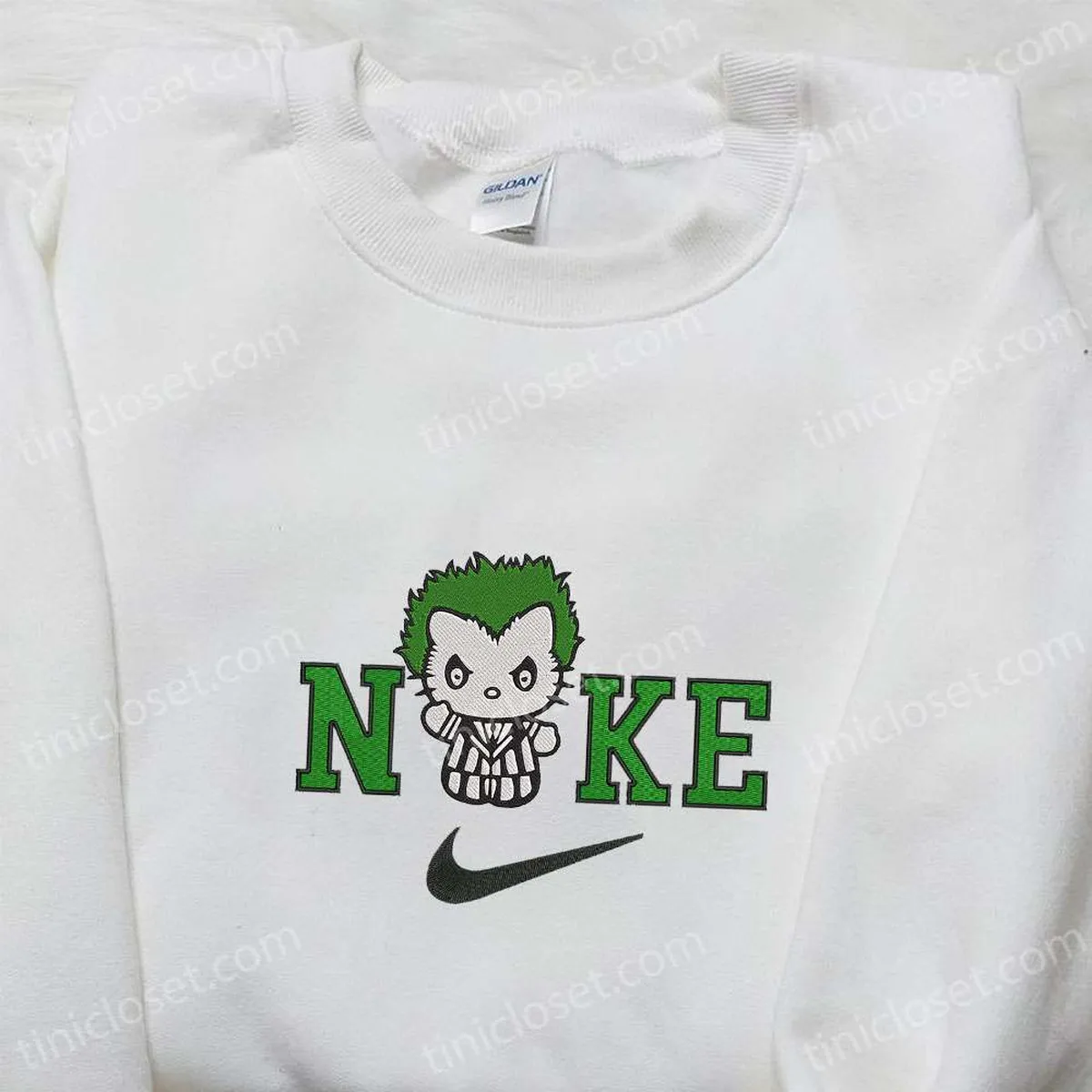 Nike x Hello Kitty Beetlejuice Embroidered Hoodie, Funny Halloween Embroidered Sweatshirt, Best Gifts for Family