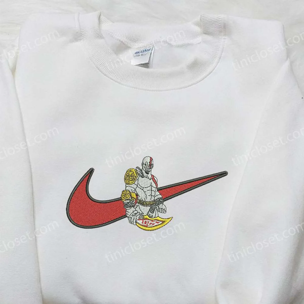 Nike x Kratos Embroidered Shirt, God of War Embroidered Shirt, Movie Embroidered Shirt