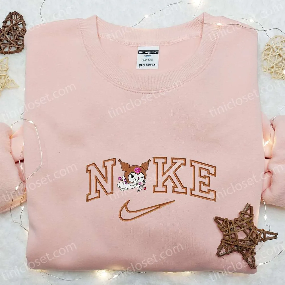 Nike x Kuromi Cupid Embroidered Sweatshirt, Hello Kitty Cartoon Embroidered Shirt, The Best Gift