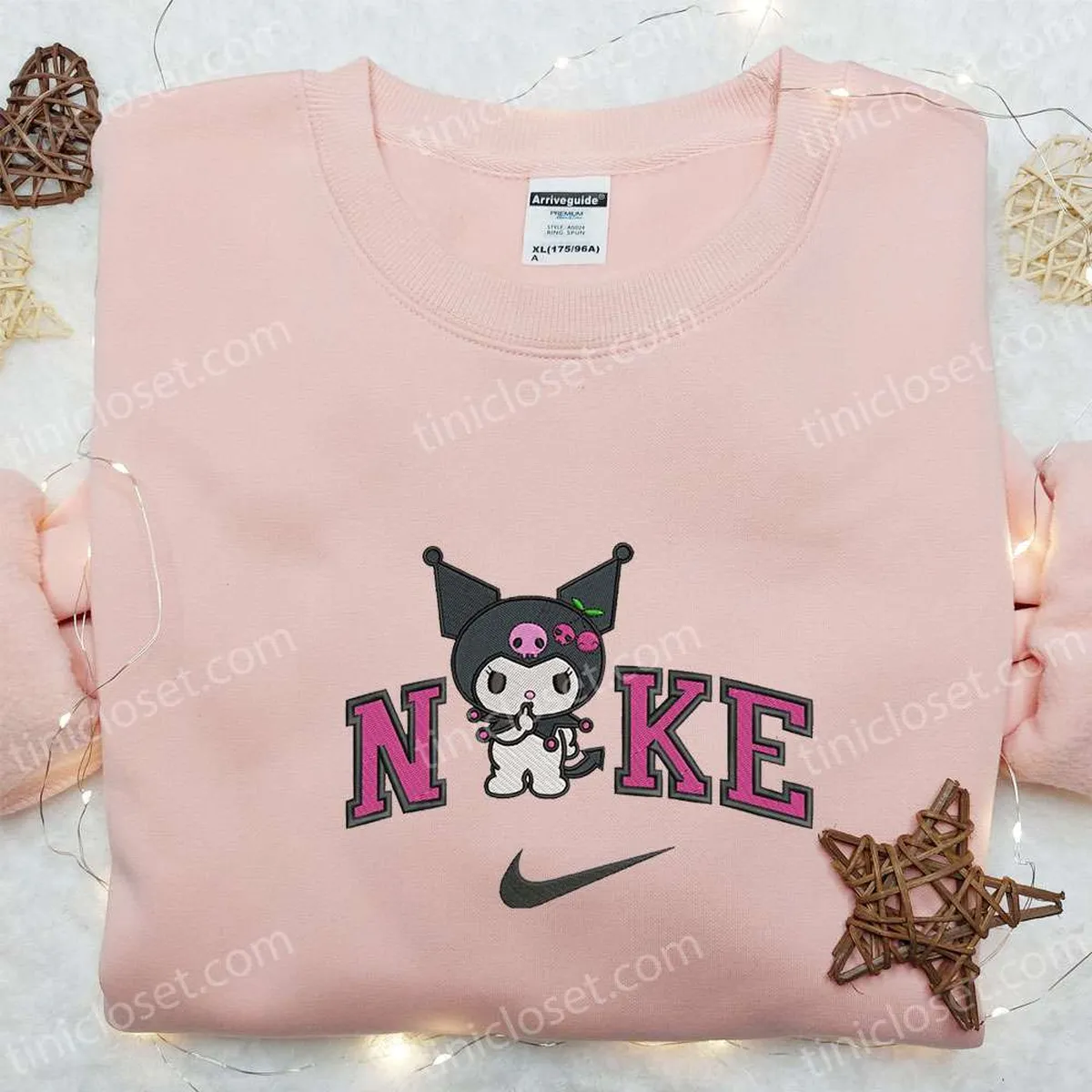 Nike x Kuromi Embroidered Sweatshirt, Hello Kitty Cartoon Embroidered Shirt, Best Gift Ideas