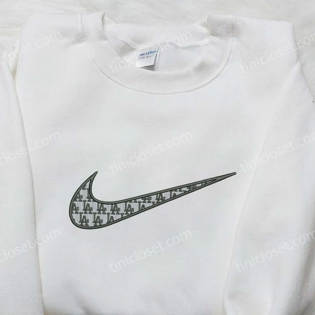 Nike x LA Embroidered Shirt, Custom Nike Embroidered Shirt, Best Gifts for Family