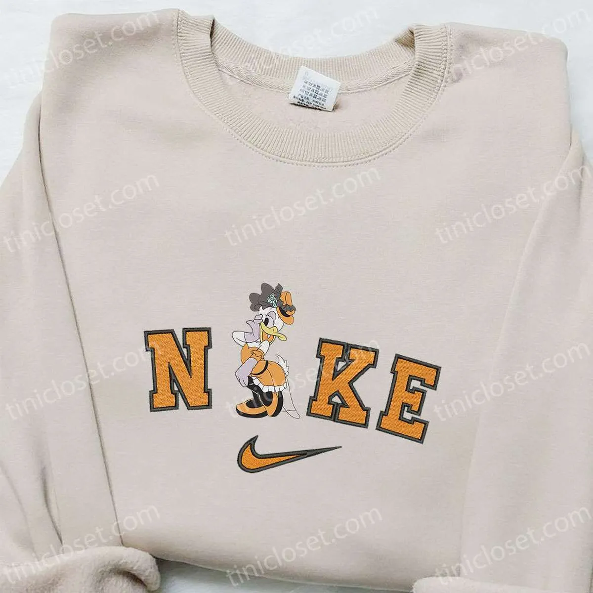 Nike x Lady Daisy Duck Halloween Embroidered Sweatshirt, Walt Disney Characters Embroidered Shirt, Best Halloween Gifts Ideas for Family