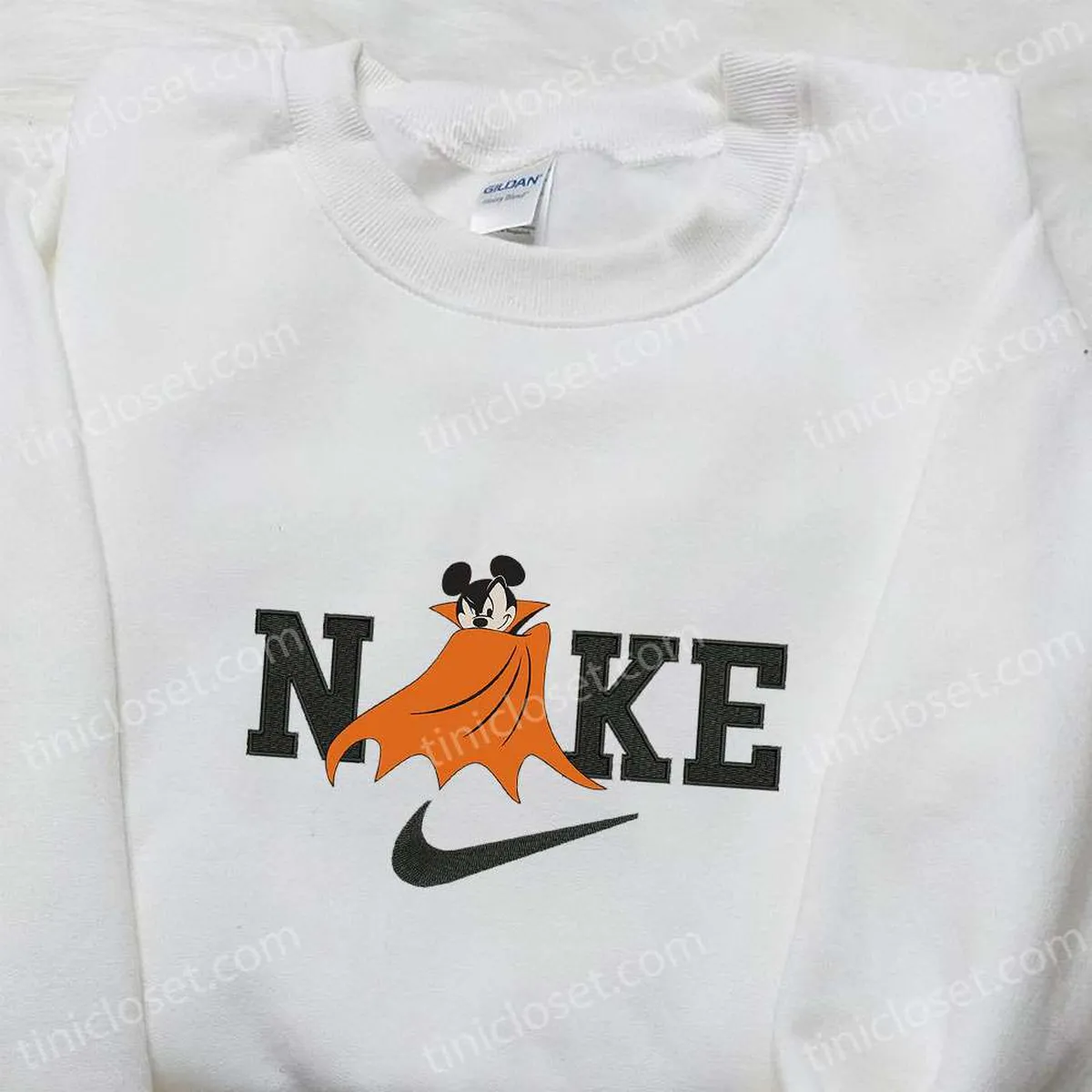 Nike x Mickey Dracula Embroidered Sweatshirt, Walt Disney Characters Embroidered Shirt, Best Halloween Gift Ideas Nike x Mickey Dracula Embroidered Sweatshirt, Walt Disney Characters Embroidered Shirt, Best Halloween Gift Ideas