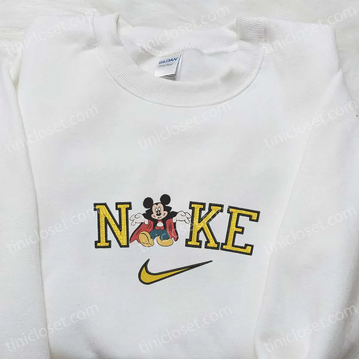 Nike x Mickey Magician Embroidered Shirt, Disney Halloween Embroidered Hoodie, Nike Inspired Embroidered Sweatshirt Nike x Mickey Magician Embroidered Shirt, Disney Halloween Embroidered Hoodie, Nike Inspired Embroidered Sweatshirt