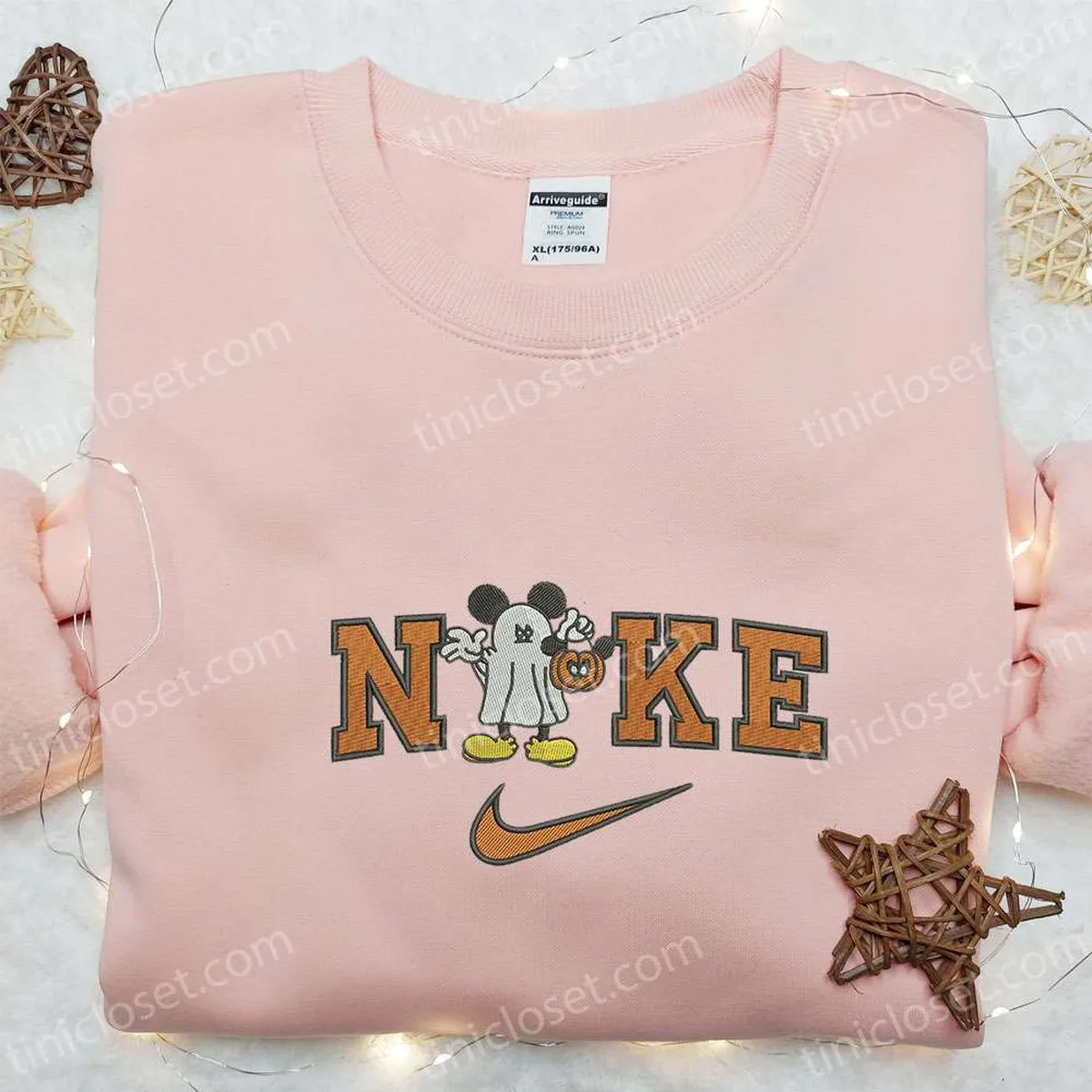 Nike x Mickey Mouse Boo Ghost Embroidered Sweatshirt, Walt Disney Embroidered Shirt, Best Halloween Gift Ideas