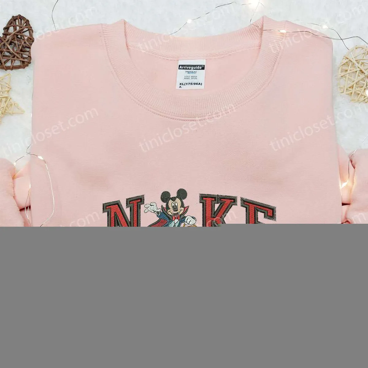 Nike x Mickey Mouse Dracula Embroidered Hoodie, Nike Inspired Embroidered Shirt, Best Halloween Gift Ideas