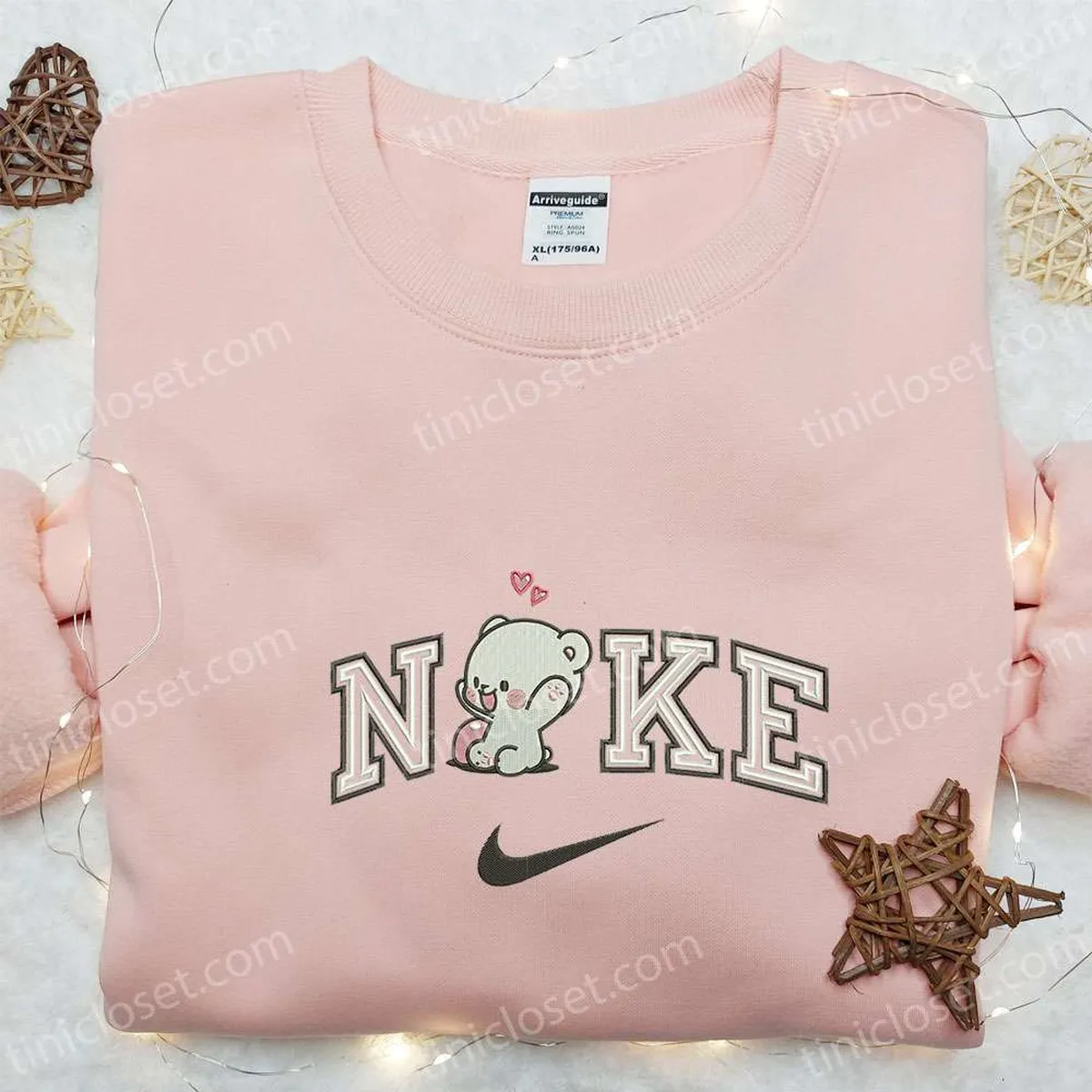 Nike x Milk Bear Love  Embroidered Sweatshirt, Milk and Mocha Embroidered Shirt, Best Gift Ideas