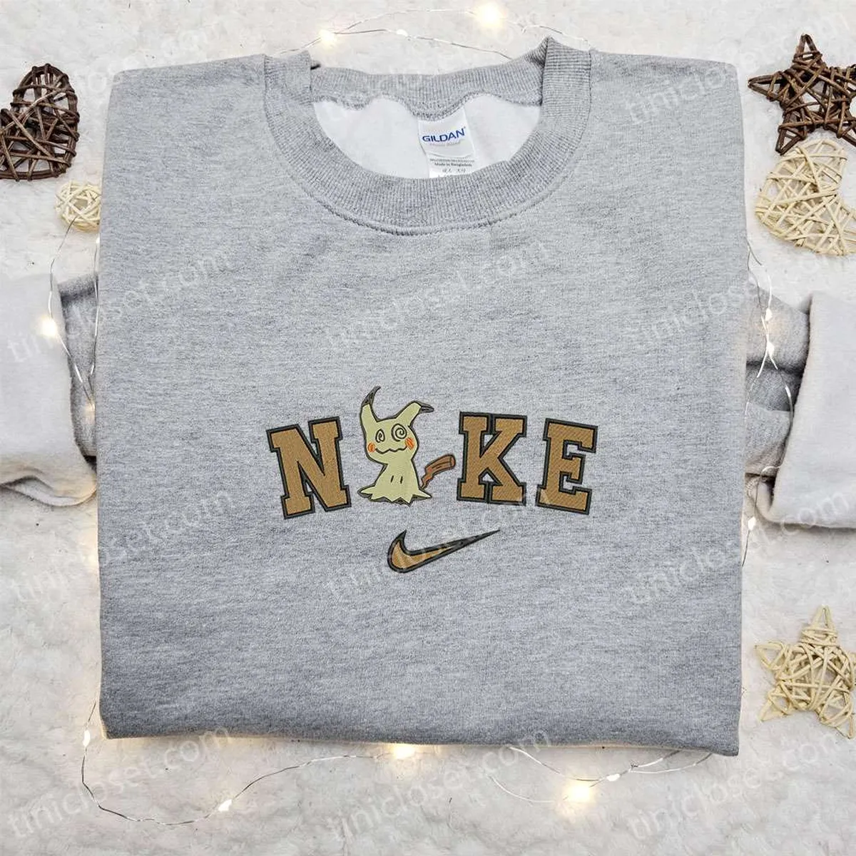 Nike x Mimikyu Embroidered Shirt, Pokemon Embroidered Shirt, Nike Inspired Embroidered Shirt Nike x Mimikyu Embroidered Shirt, Pokemon Embroidered Shirt, Nike Inspired Embroidered Shirt