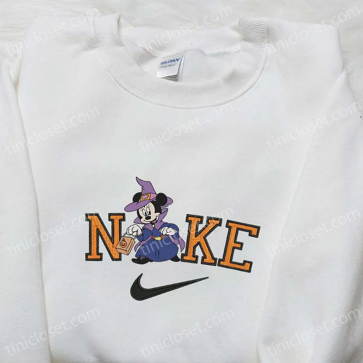 Nike x Minnie Mouse and Bag Halloween Embroidered Sweatshirt, Walt Disney Characters Embroidered Shirt, Best Halloween Gift Ideas Nike x Minnie Mouse and Bag Halloween Embroidered Sweatshirt, Walt Disney Characters Embroidered Shirt, Best Halloween Gift Ideas