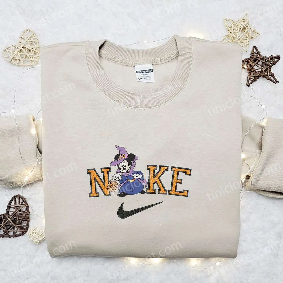 Nike x Minnie Mouse and Bag Halloween Embroidered Sweatshirt, Walt Disney Characters Embroidered Shirt, Best Halloween Gift Ideas Nike x Minnie Mouse and Bag Halloween Embroidered Sweatshirt, Walt Disney Characters Embroidered Shirt, Best Halloween Gift Ideas