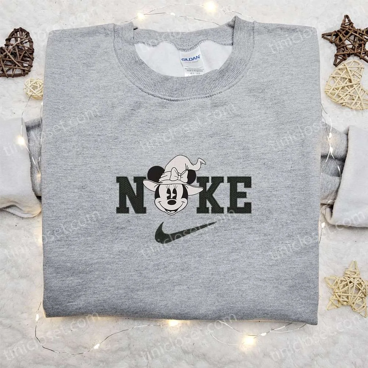Nike x Minnie Mouse White Head Witch Embroidered Sweatshirt, Walt Disney Characters Embroidered Shirt, Best Halloween Gift Ideas Nike x Minnie Mouse White Head Witch Embroidered Sweatshirt, Walt Disney Characters Embroidered Shirt, Best Halloween Gift Ideas