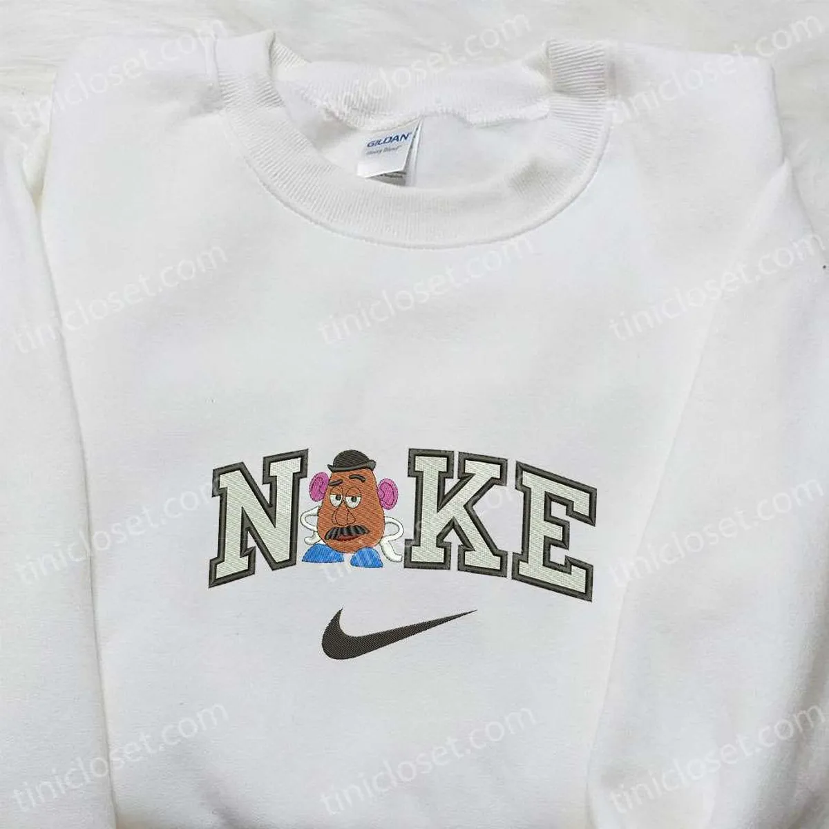 Nike x Mr Potato Embroidered Sweatshirt, Beauty and The Beast Disney Embroidered Shirt, Best Gift Ideas