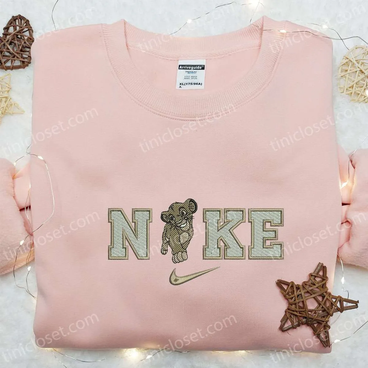 Nike x Nala Cartoon Embroidered Shirt, Disney Characters Embroidered Hoodie, Custom Nike Embroidered T-shirt