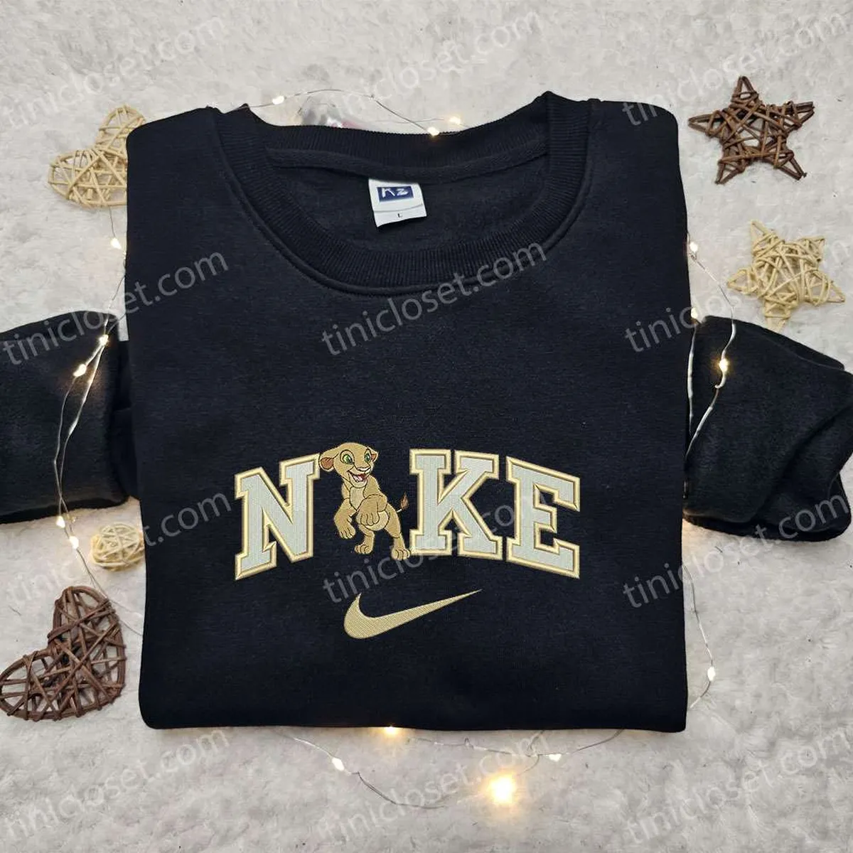 Nike x Nala Cartoon Embroidered Sweatshirt, Walt Disney Characters Embroidered Shirt, Best Birthday Gift Ideas for Family